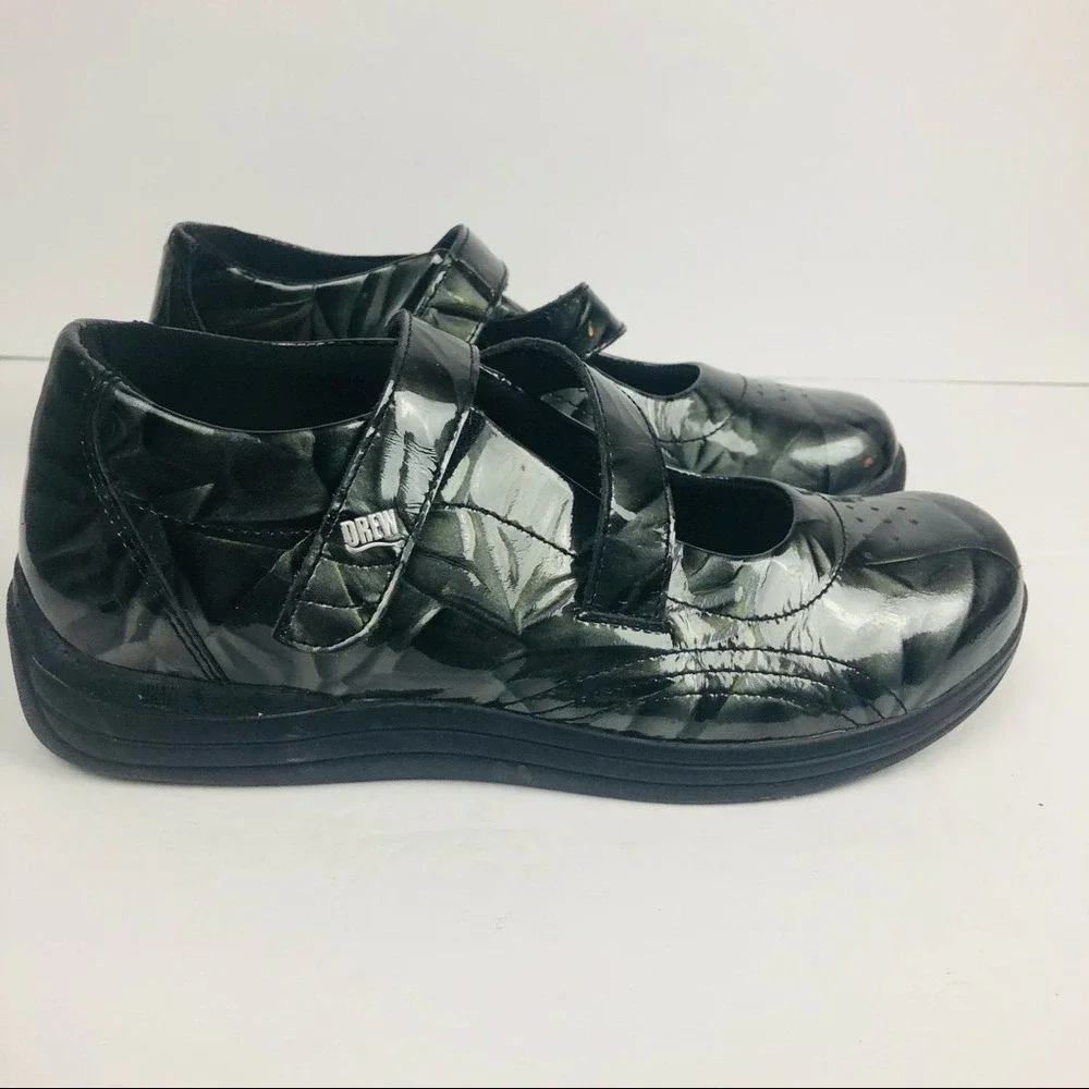 Drew Orchid Women's Green Marble Sz 7.5 N Cross Strap Diabetic‎